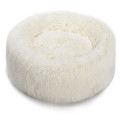 Long faux fur fabric dog bed comfortable  round dog bed super soft washable pet cushion bed